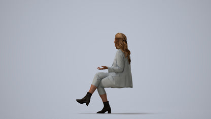 realistic 3D people woman business, render-ready for V-Ray and Corona, FBX OBJ, three-quarter view render