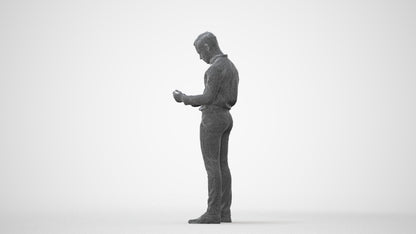 3D human model boy business kids, photogrammetry scanned person for archviz, square thumbnail