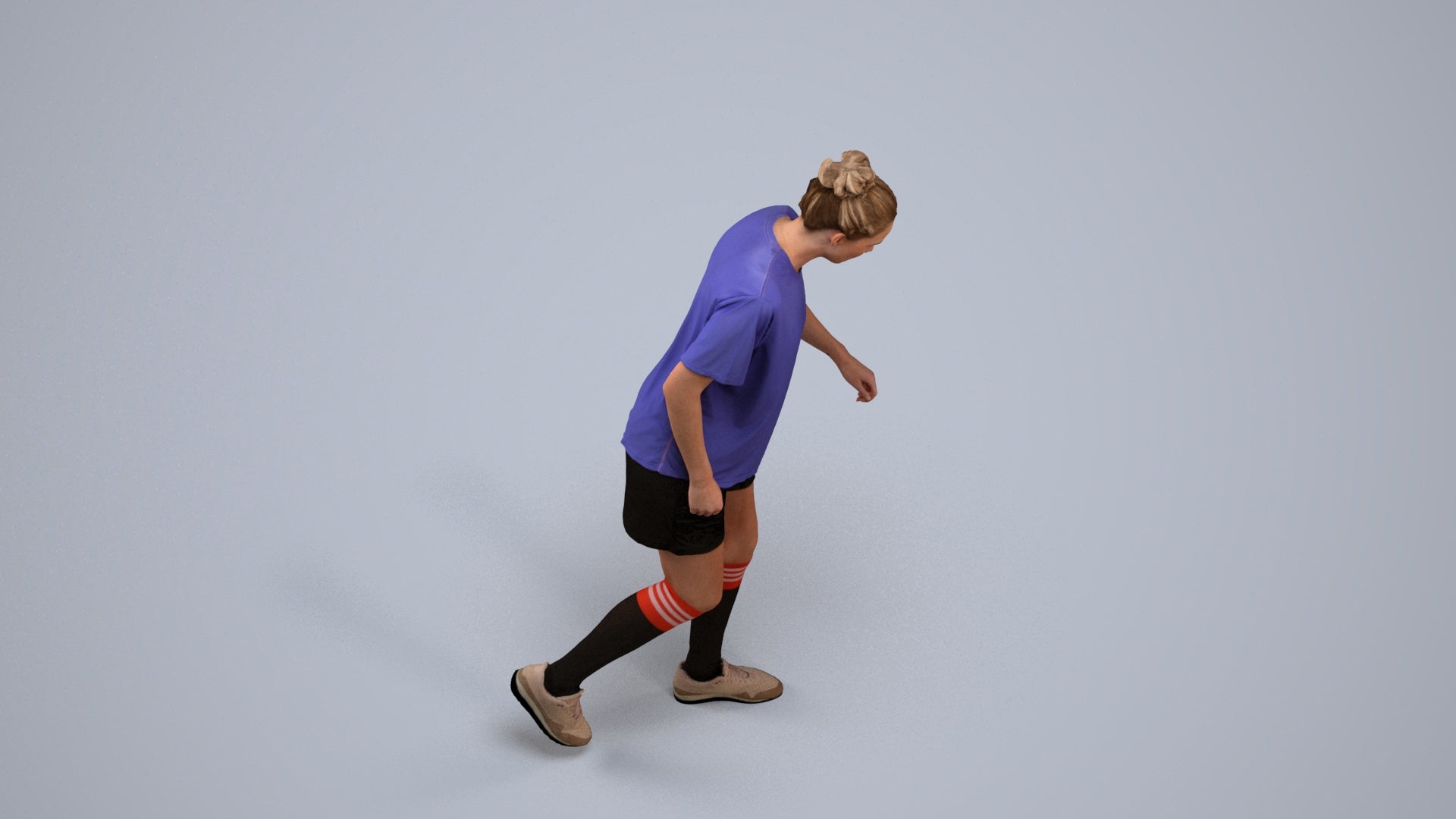 scanned 3D woman sport, photogrammetry people for Enscape and V-Ray, back view render