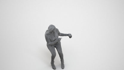 realistic 3D woman casual sitting, scanned archviz people for Blender and 3ds Max, wireframe three-quarter view