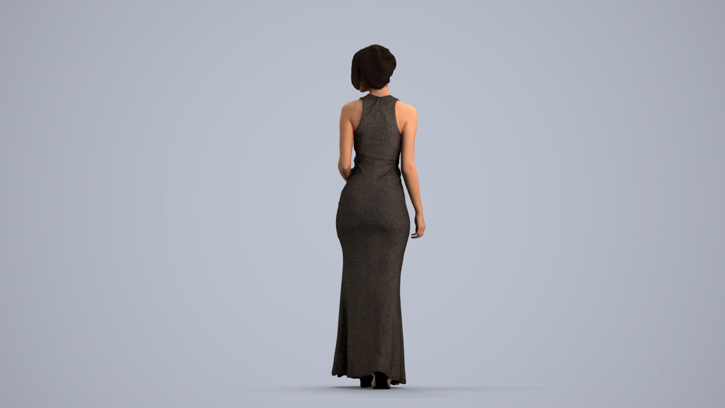 realistic 3D people woman formal formalaffairs, render-ready for V-Ray and Corona, FBX OBJ, front view render