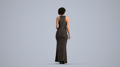 realistic 3D people woman formal formalaffairs, render-ready for V-Ray and Corona, FBX OBJ, front view render