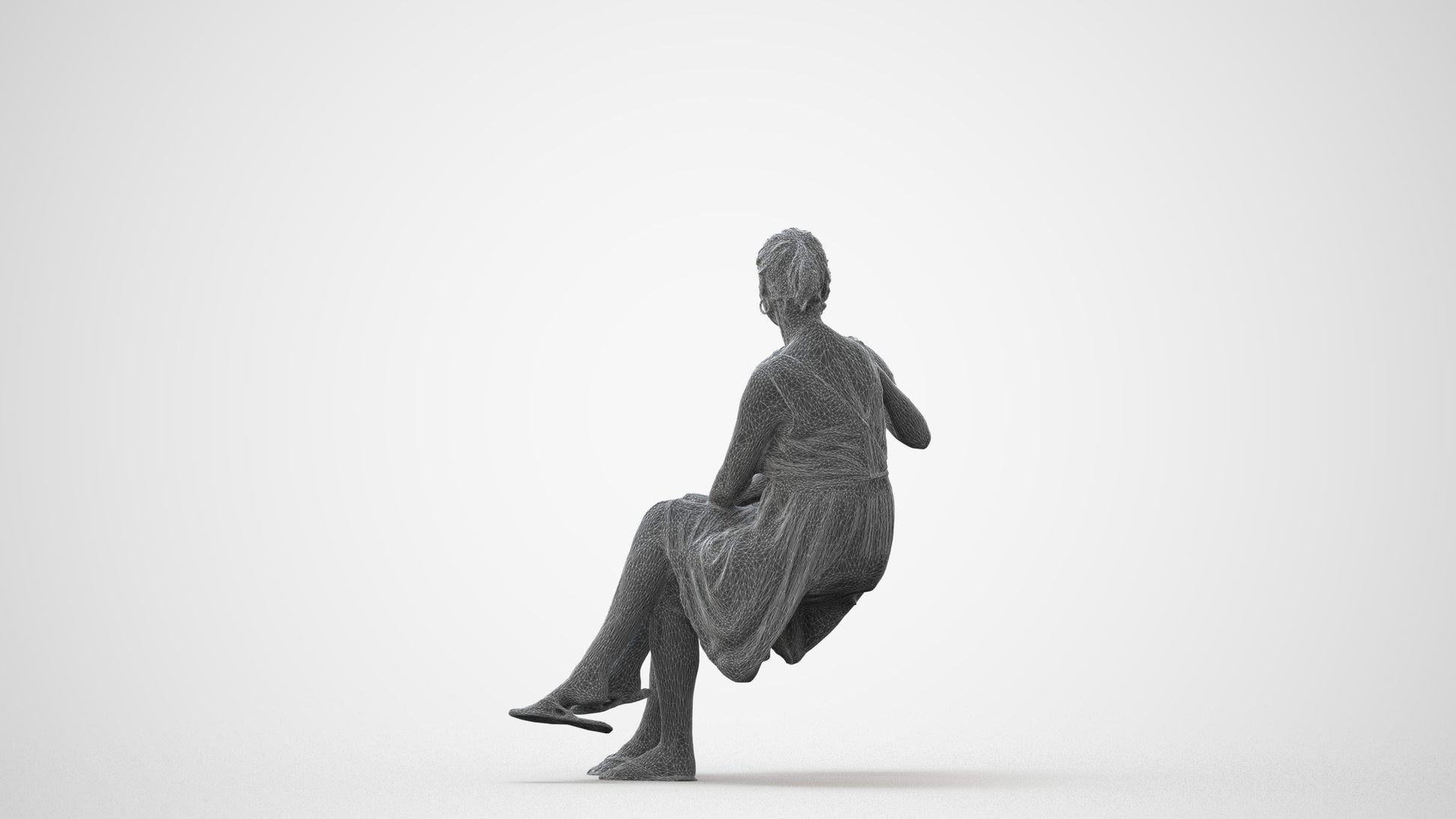 3D people model woman casual couple, scanned human for 3ds Max rendering, square thumbnail
