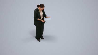 realistic 3D people woman business, render-ready for V-Ray and Corona, FBX OBJ, back view render