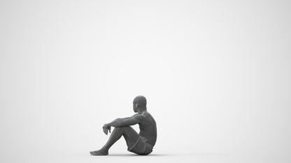 photogrammetry 3D man pool, realistic human model archviz FBX, square thumbnail