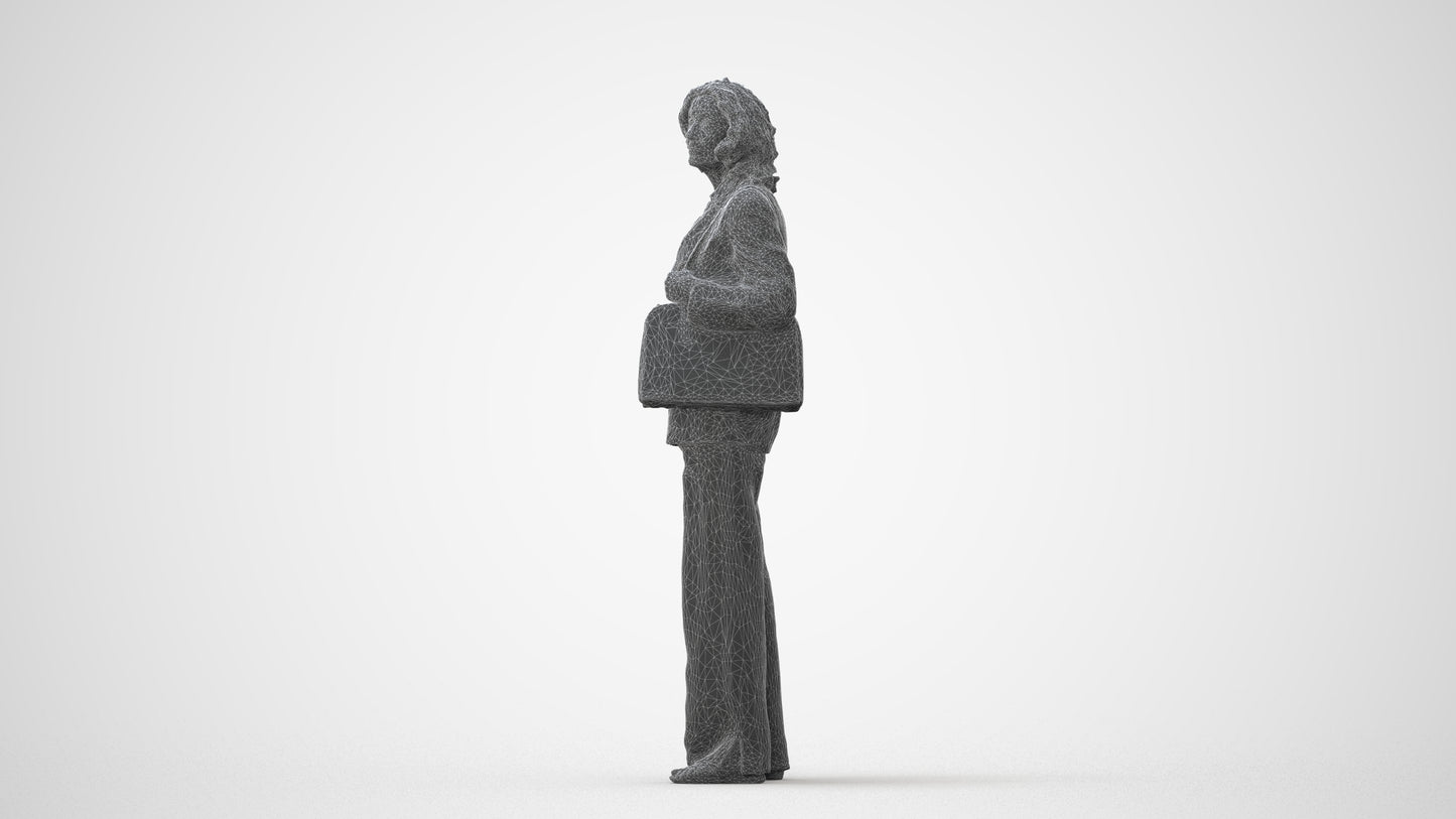 scanned 3D senior woman business, photogrammetry people for Enscape and V-Ray, square thumbnail