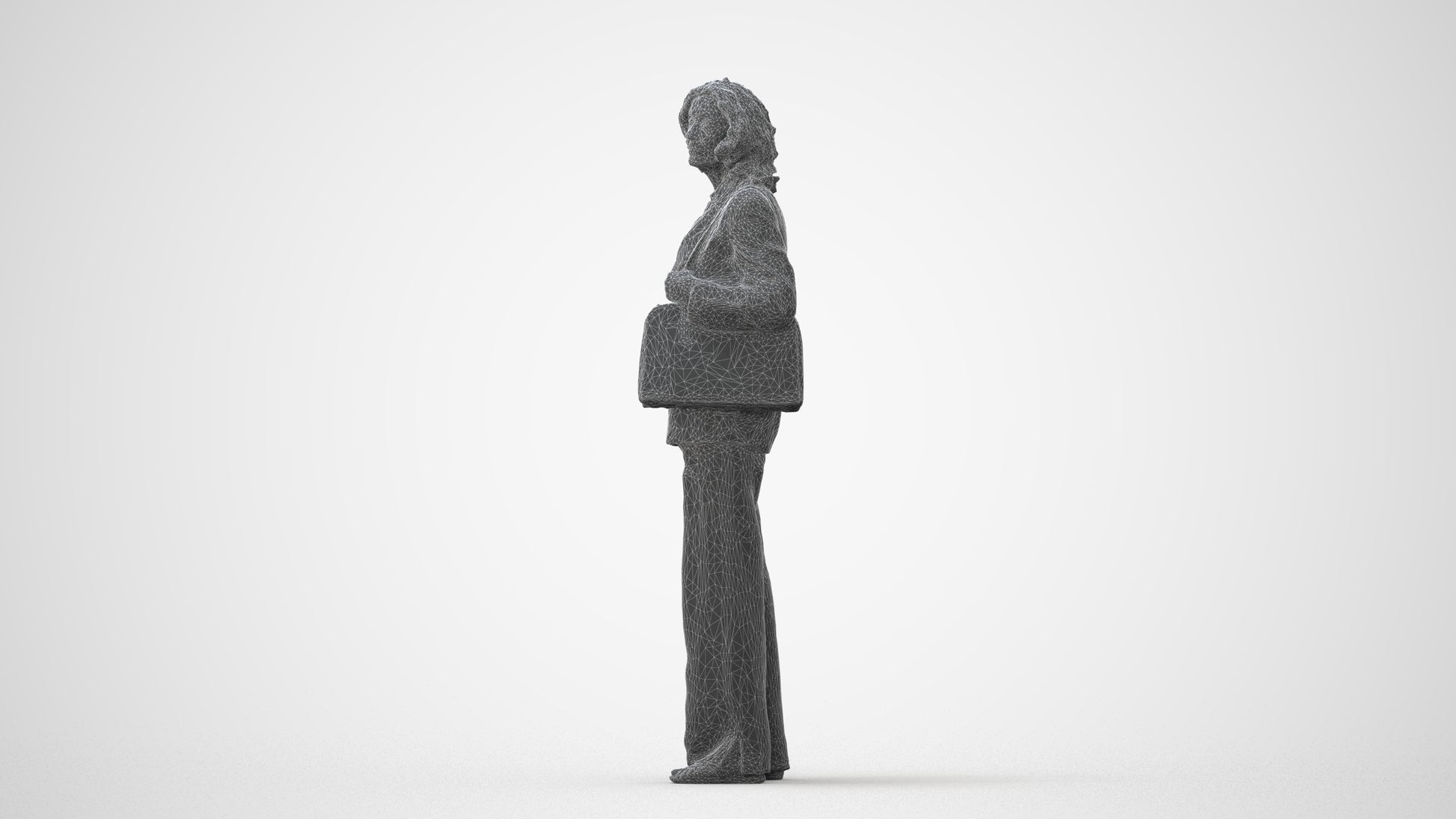 scanned 3D senior woman business, photogrammetry people for Enscape and V-Ray, square thumbnail