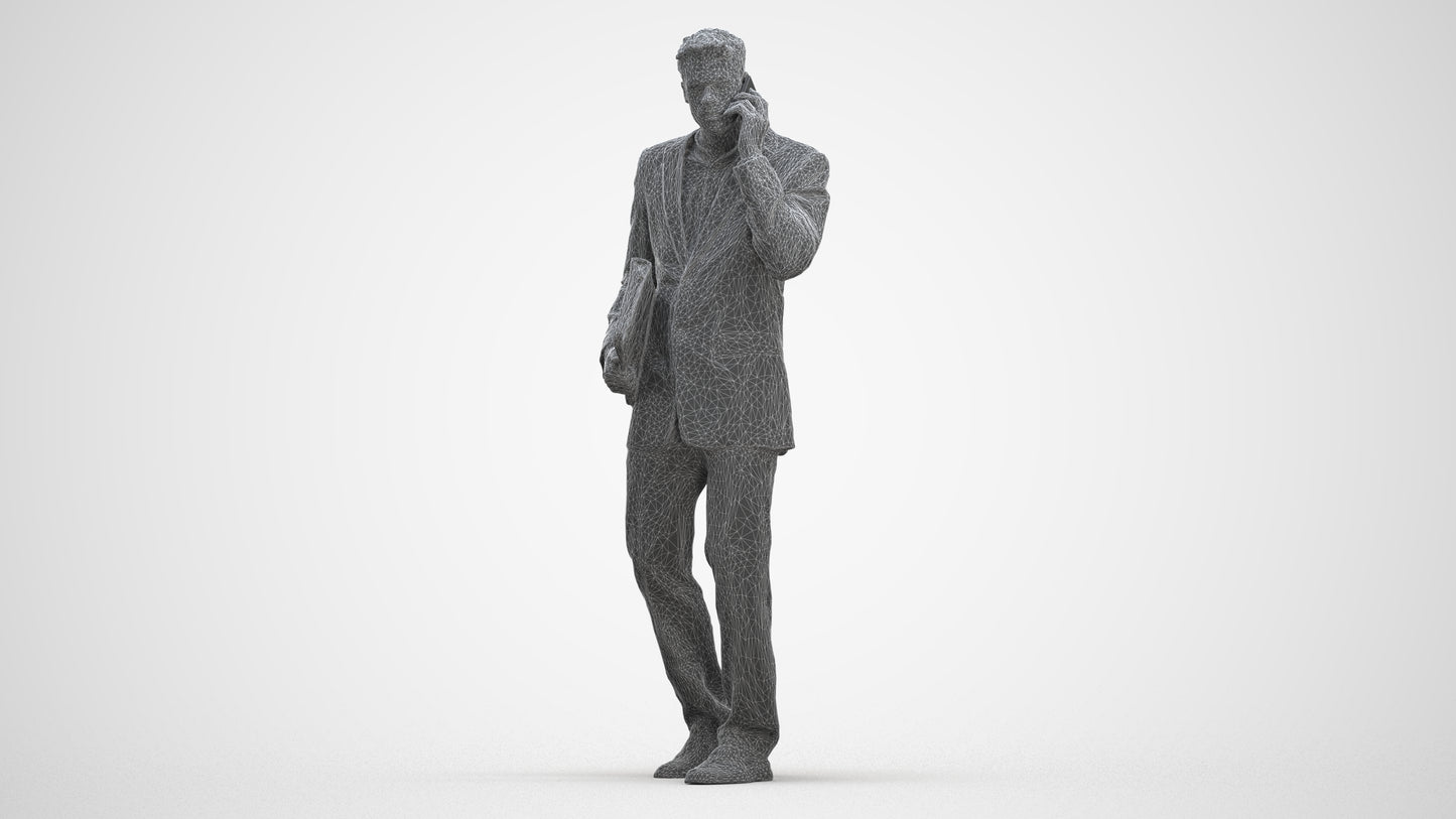 realistic 3D people man business, render-ready for V-Ray and Corona, FBX OBJ, three-quarter front view render