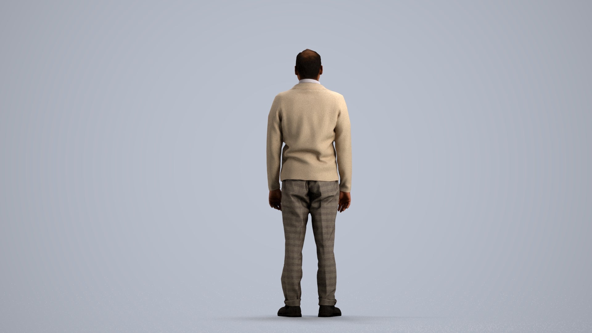 realistic 3D people man business standing, render-ready for V-Ray and Corona, FBX OBJ, front view render