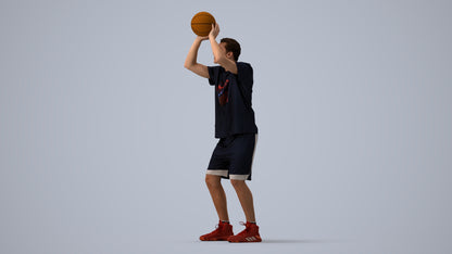 3D people model man sport, scanned human for 3ds Max rendering, three-quarter view render