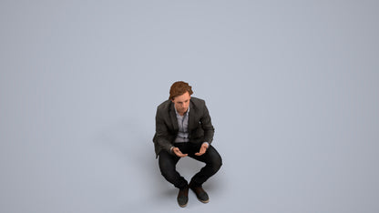 realistic 3D people man business, render-ready for V-Ray and Corona, FBX OBJ, back view render