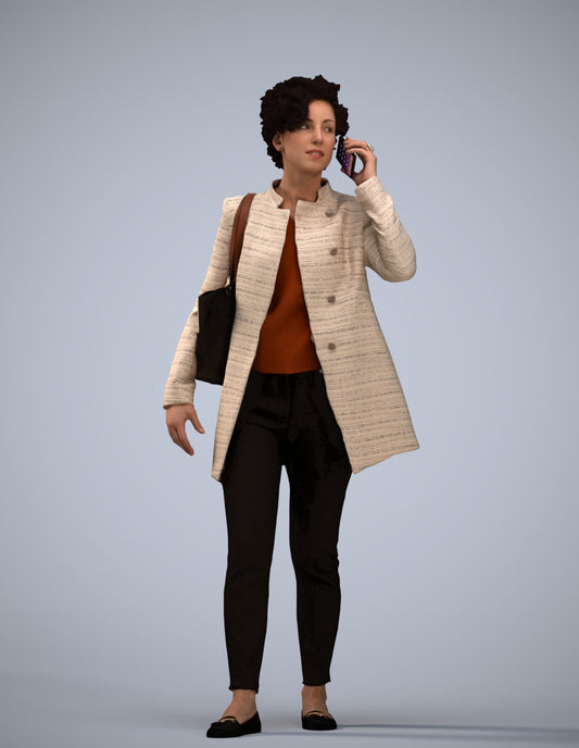 realistic 3D people woman business standing, render-ready for V-Ray and Corona, FBX OBJ