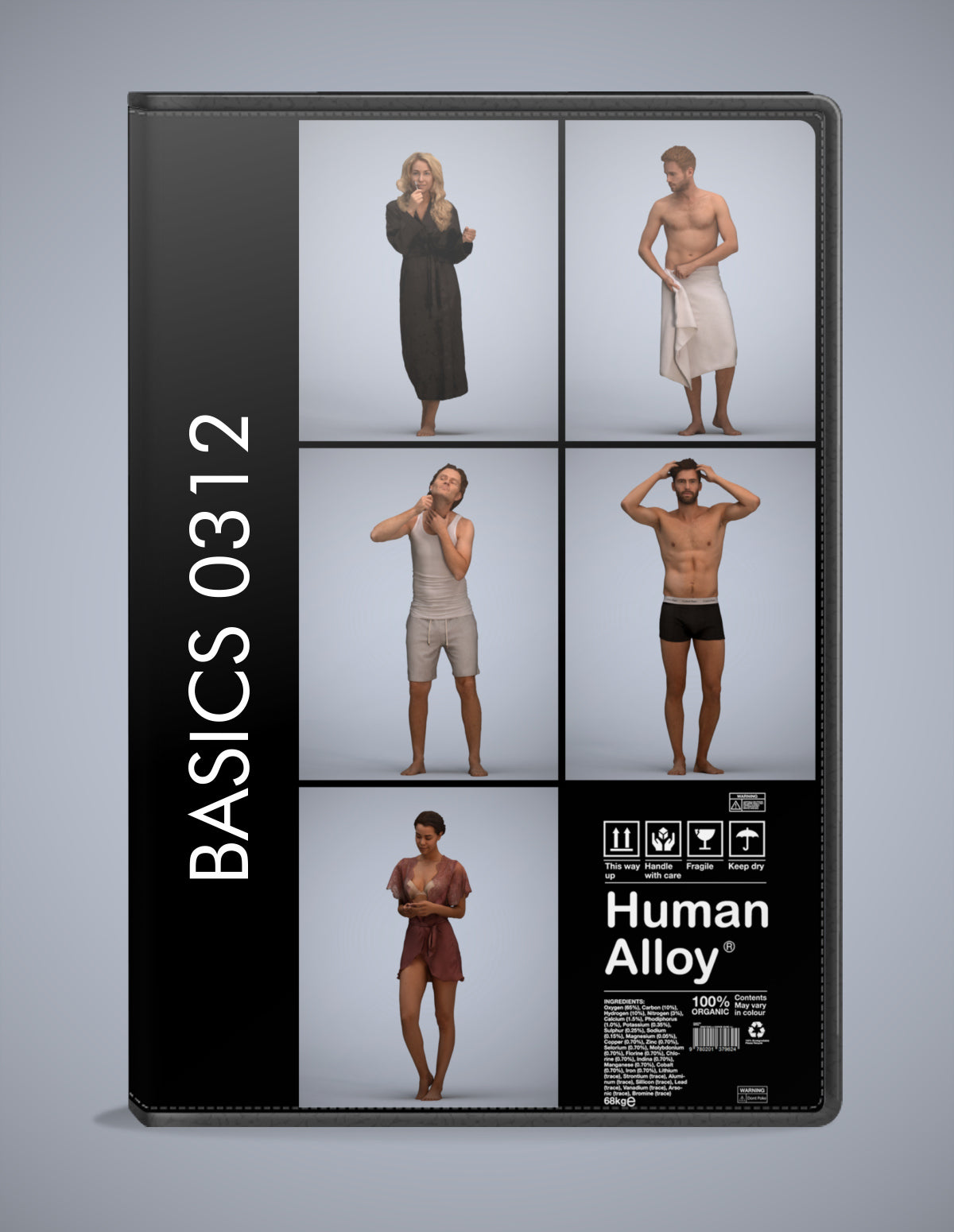 photogrammetry 3D people bathroom collection, 5 realistic human models archviz FBX