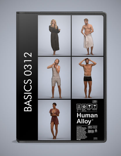 photogrammetry 3D people bathroom collection, 5 realistic human models archviz FBX