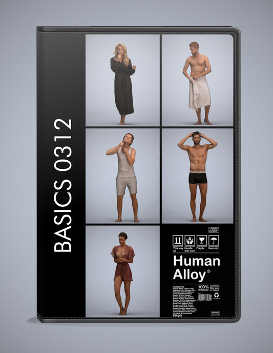 photogrammetry 3D people bathroom collection, 5 realistic human models archviz FBX