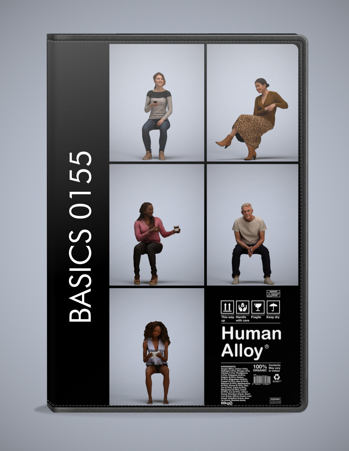 3D people models sitting bundle, 5 scanned humans for 3ds Max rendering
