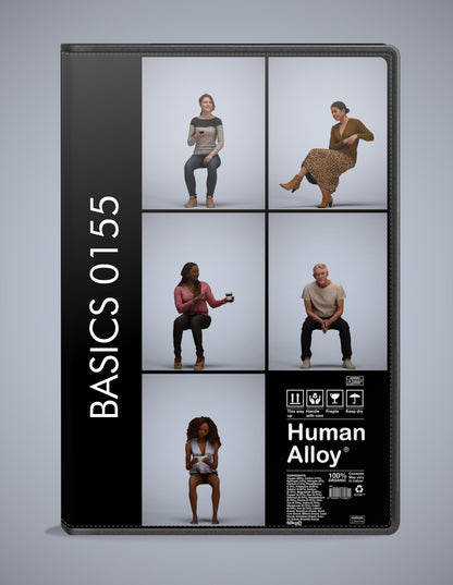 3D people models sitting bundle, 5 scanned humans for 3ds Max rendering
