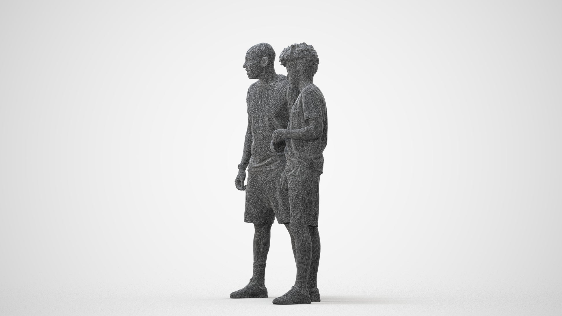 realistic 3D boy casual kids, scanned archviz people for Blender and 3ds Max, square thumbnail