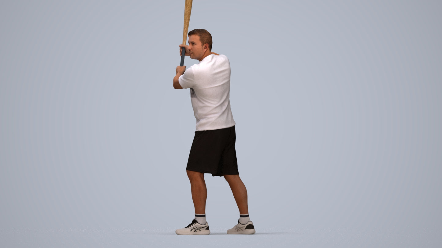3D scanned man sport, photorealistic archviz people for Enscape and SketchUp, top-down view render