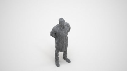 photogrammetry 3D man medical, realistic human model archviz FBX, wireframe three-quarter view