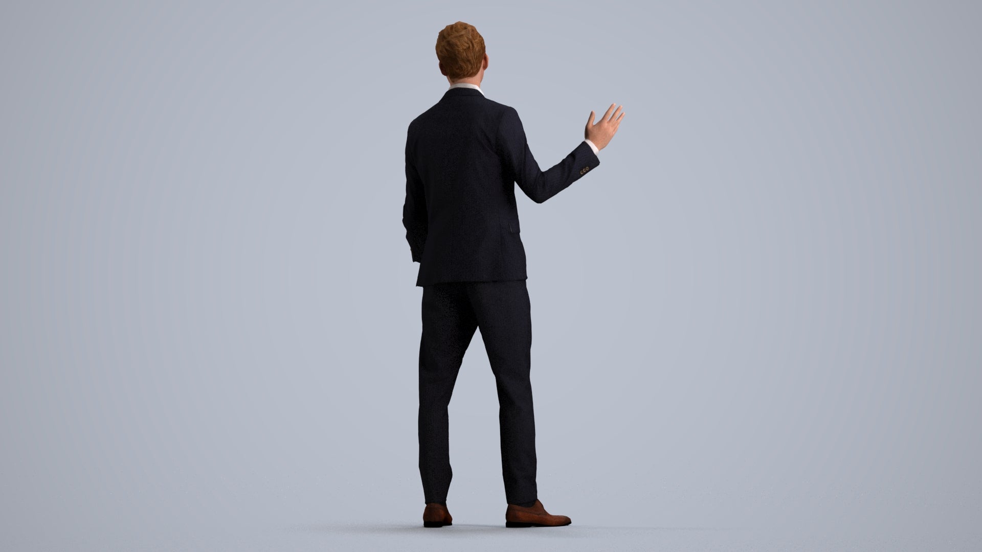 photogrammetry 3D man business, realistic human model archviz FBX, front view render