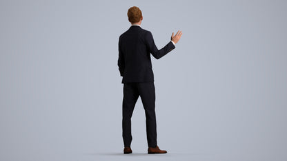 photogrammetry 3D man business, realistic human model archviz FBX, front view render