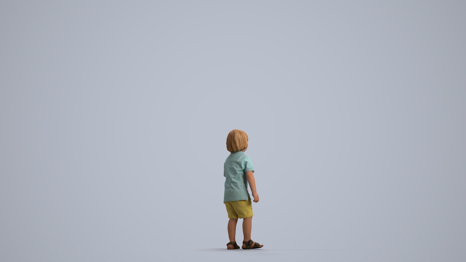 scanned 3D boy casual kids, photogrammetry people for Enscape and V-Ray, front view render