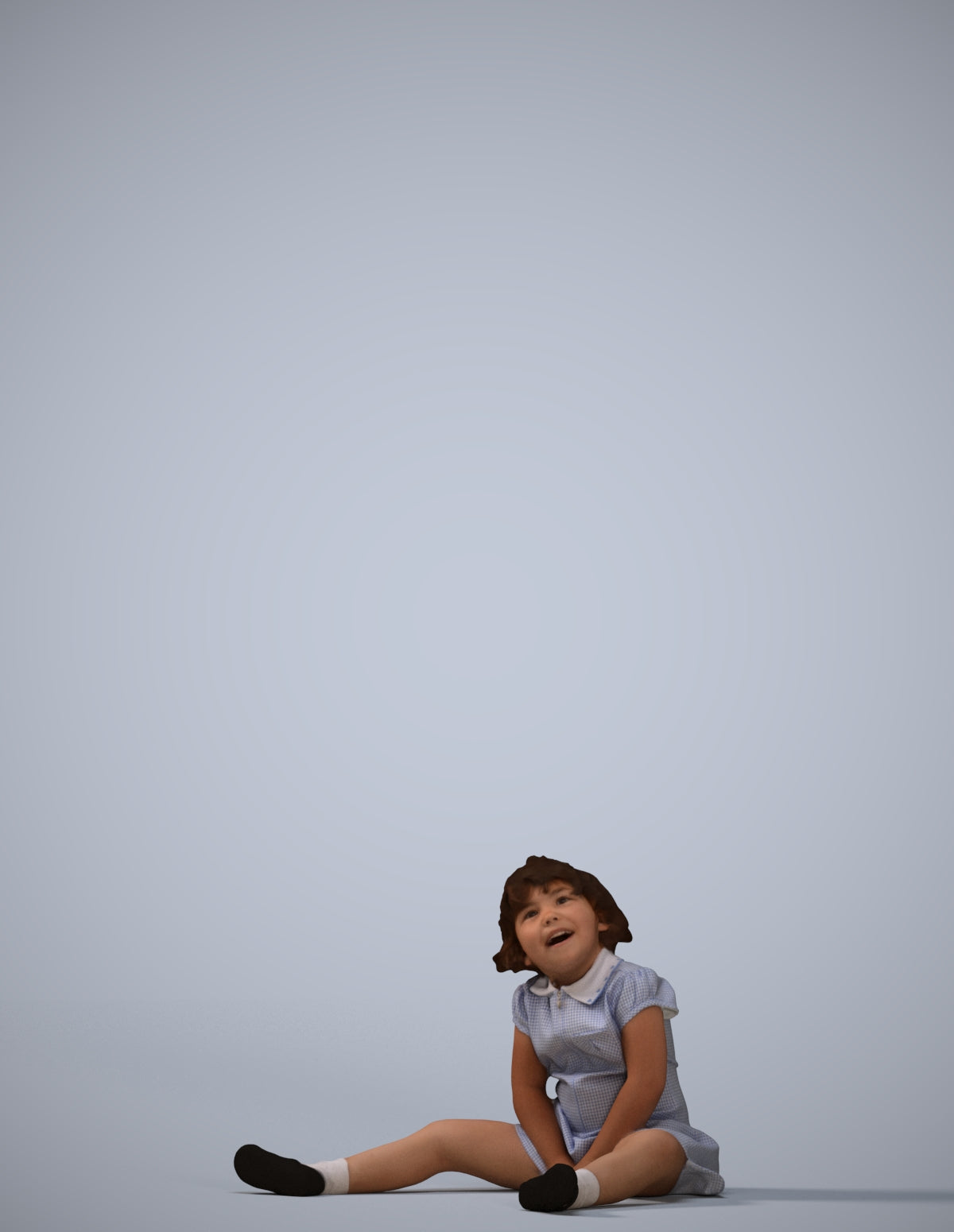 realistic 3D girl kids, scanned archviz people for Blender and 3ds Max