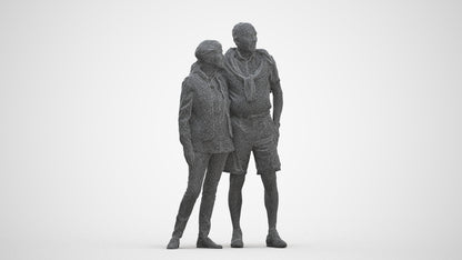 3D scanned senior woman couple casual, photorealistic archviz people for Enscape and SketchUp