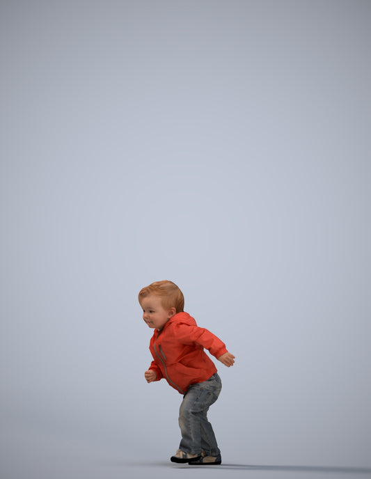 realistic 3D human boy casual kids, archviz people FBX OBJ for Blender