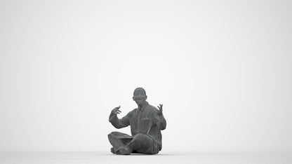 realistic 3D people man sitting, render-ready for V-Ray and Corona, FBX OBJ, wireframe back view