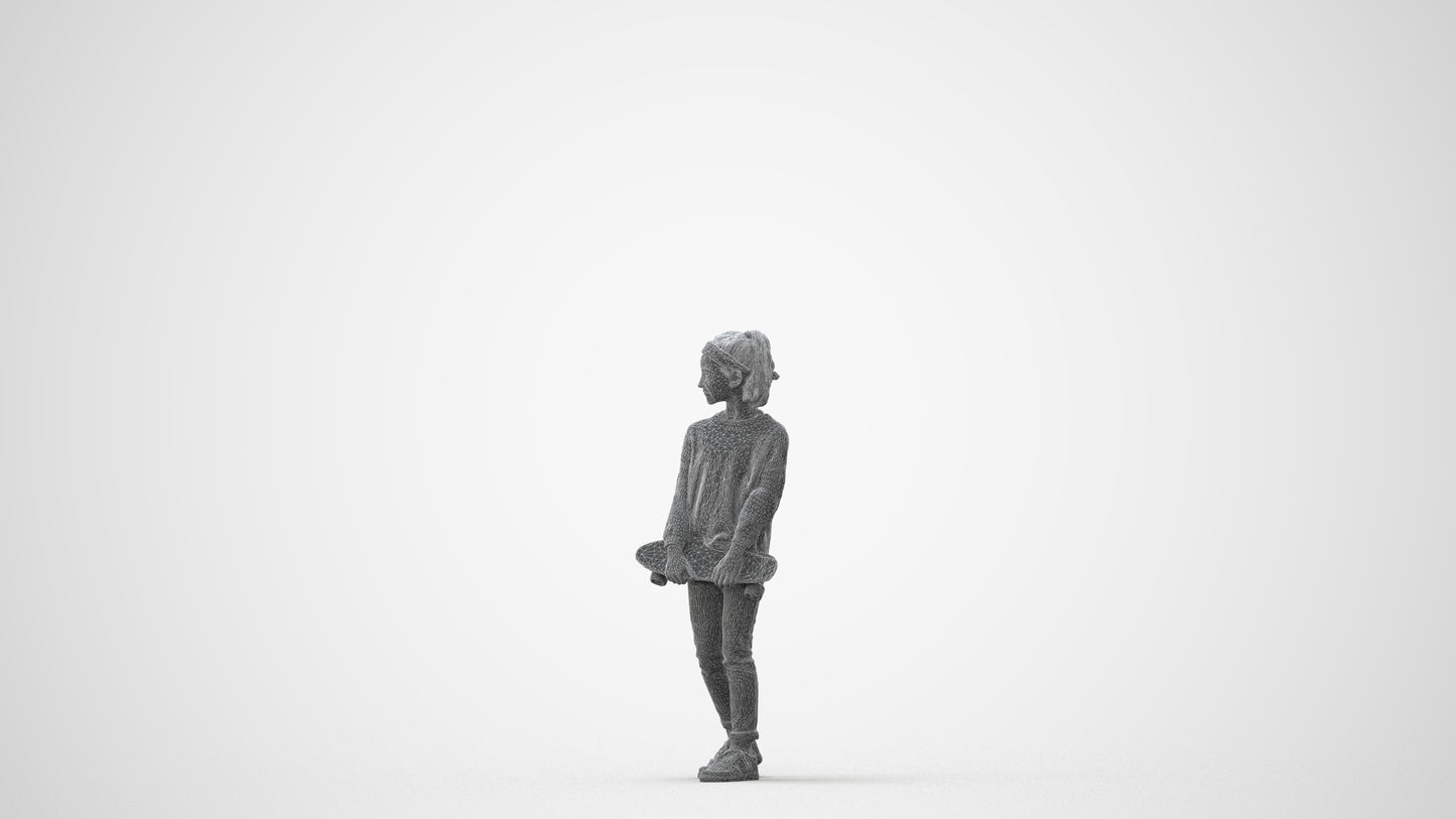 3D people model girl casual kids, scanned human for 3ds Max rendering, square thumbnail