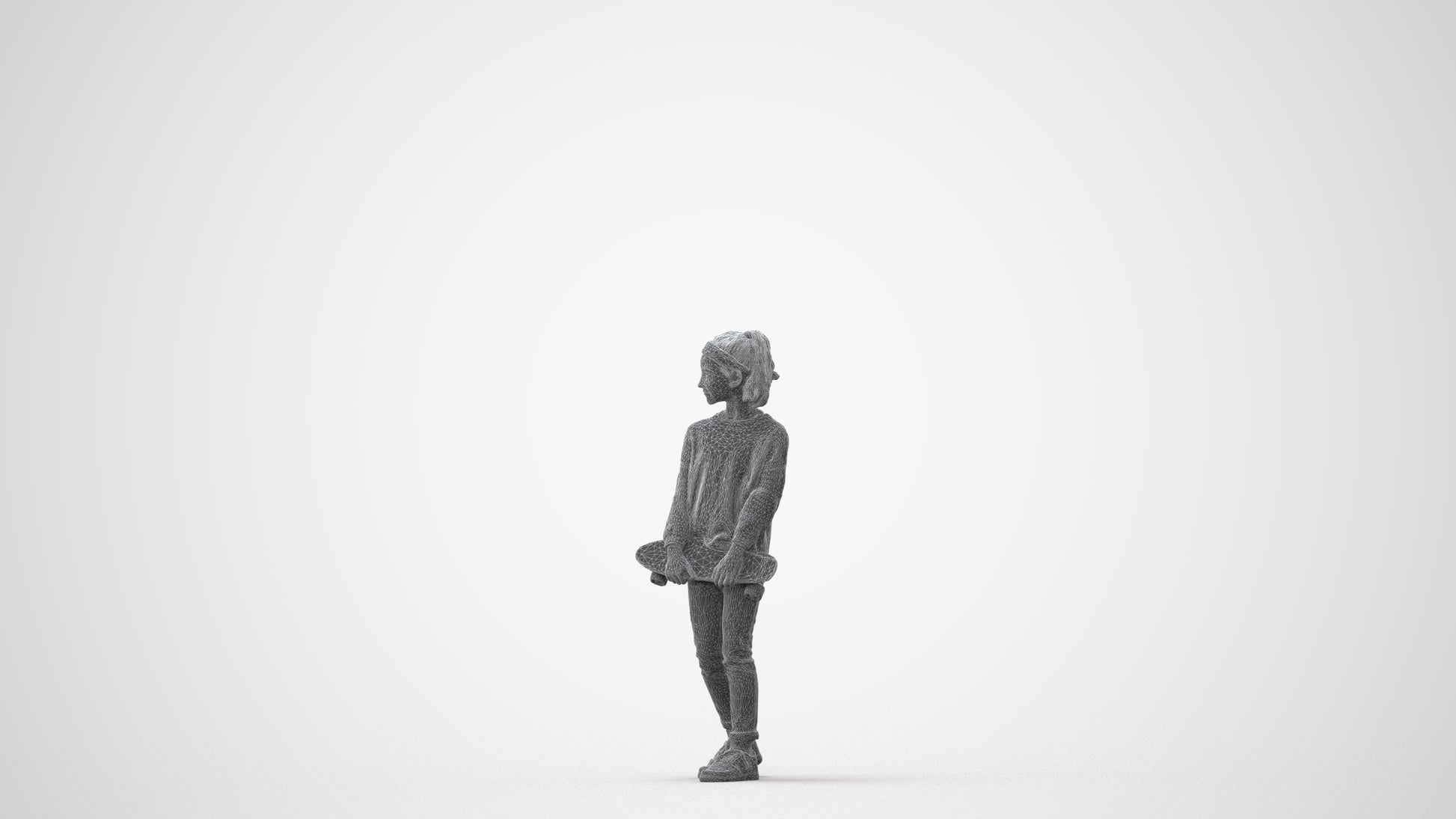 3D people model girl casual kids, scanned human for 3ds Max rendering, square thumbnail
