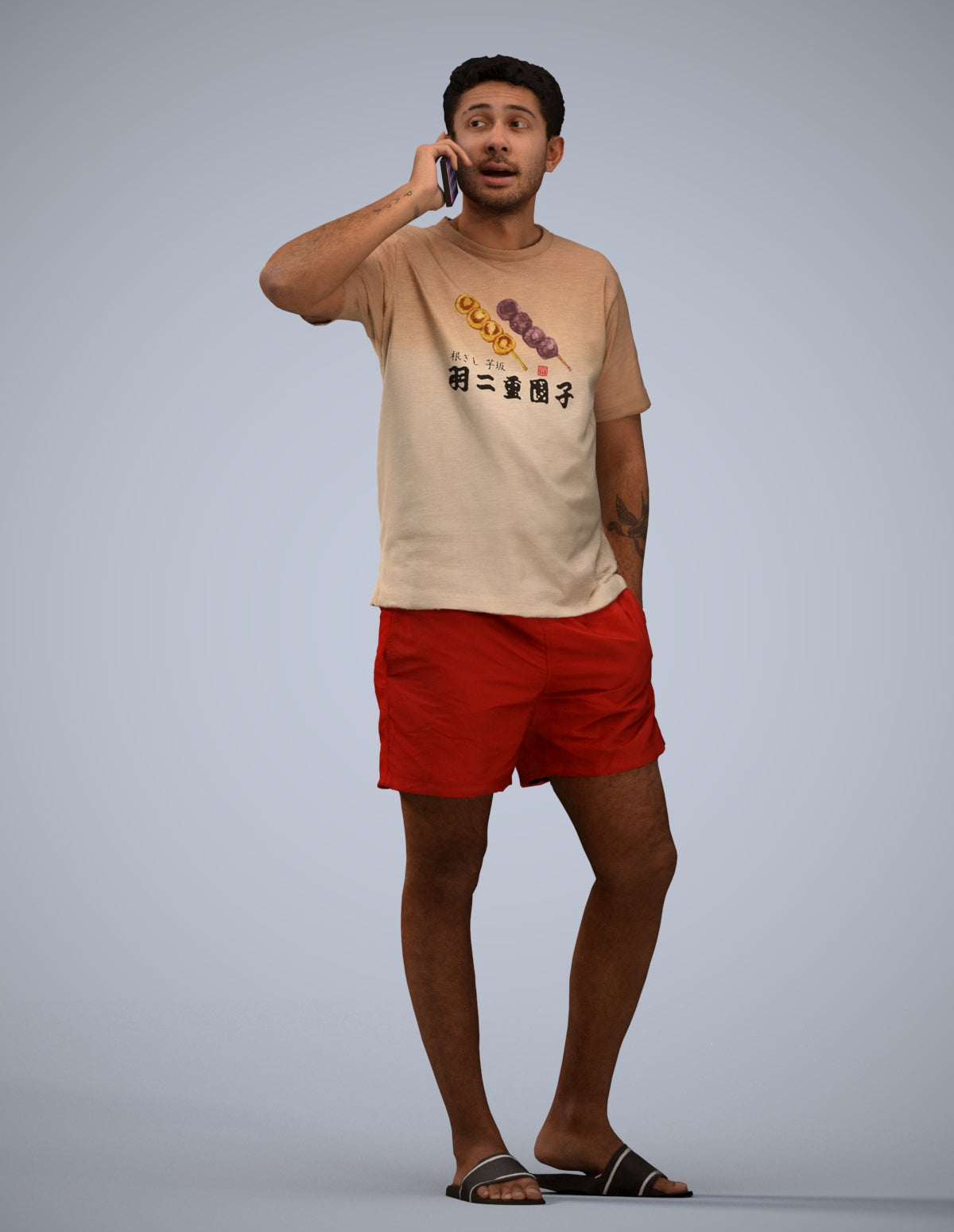 3D people model man casual standing, scanned human for 3ds Max rendering