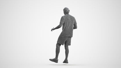 realistic 3D human man sport, archviz people FBX OBJ for Blender, wireframe front view