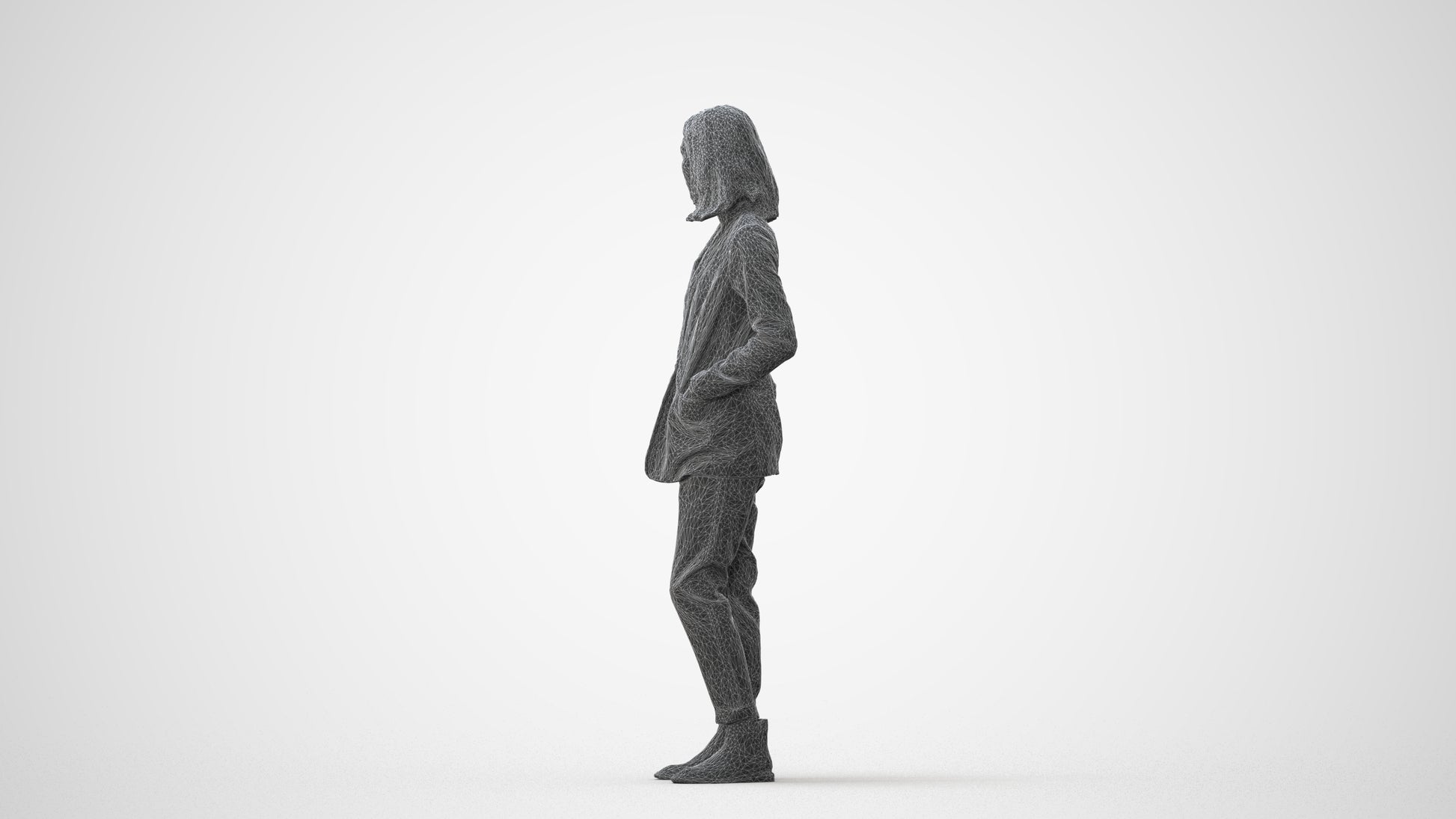 3D people model woman business, scanned human for 3ds Max rendering, square thumbnail