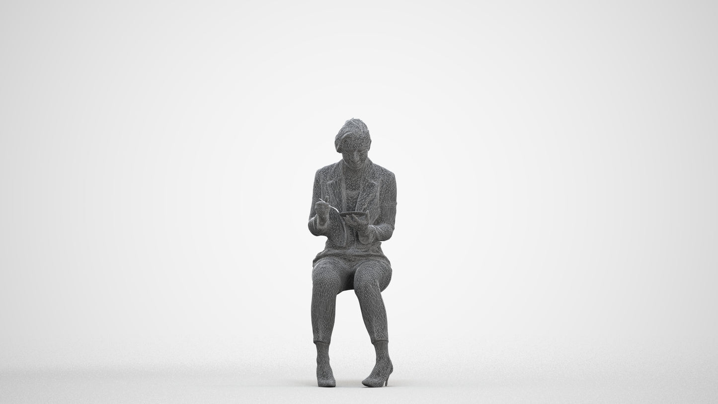 scanned 3D woman formal business, photogrammetry people for Enscape and V-Ray, three-quarter front view render