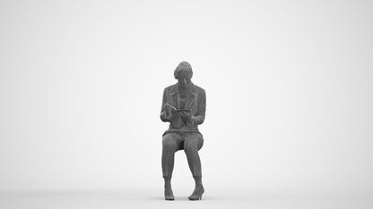 scanned 3D woman formal business, photogrammetry people for Enscape and V-Ray, three-quarter front view render