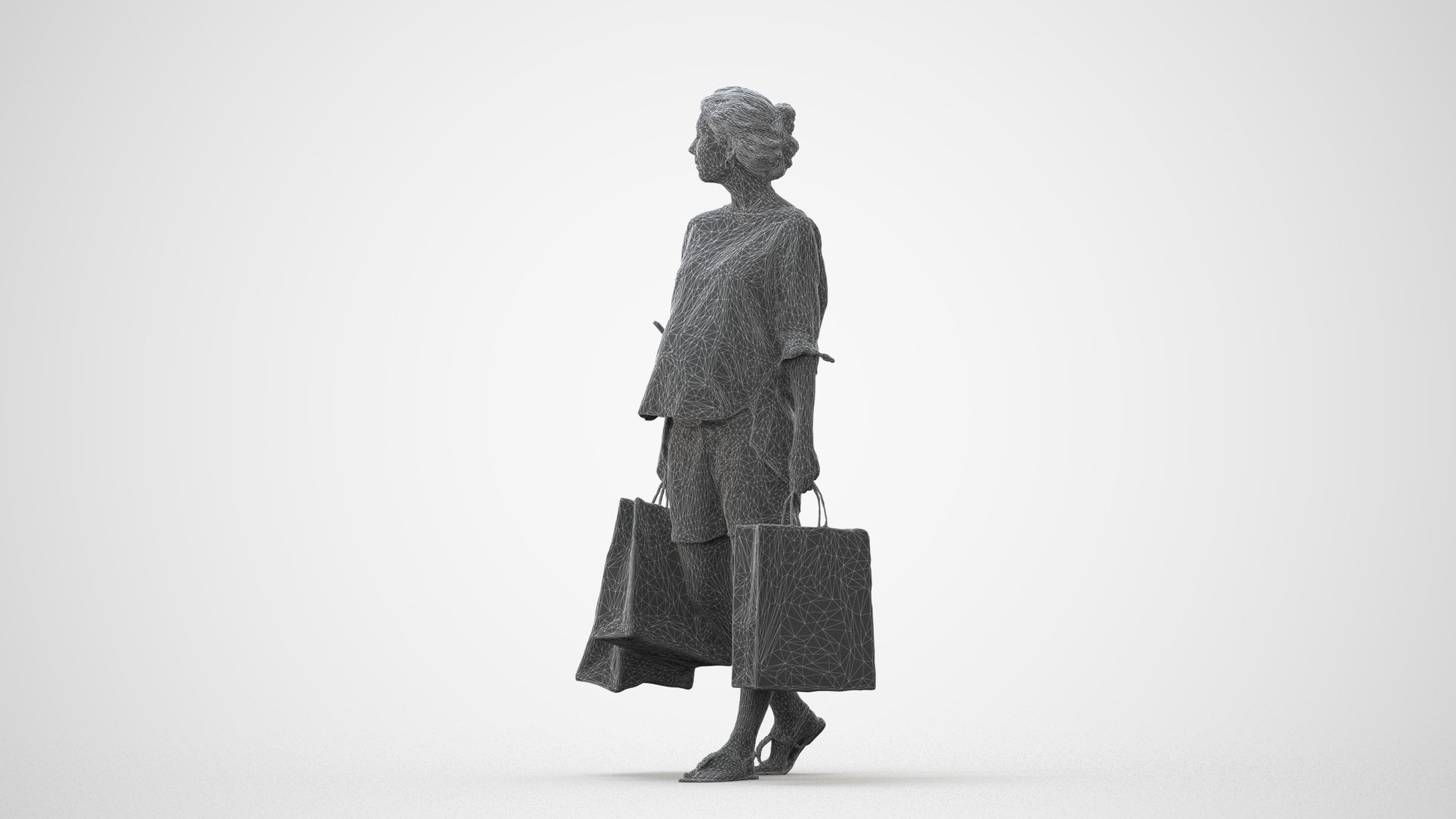 3D people model man formal shopping, scanned human for 3ds Max rendering, square thumbnail