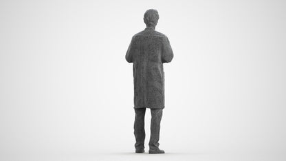 realistic 3D people man medical, render-ready for V-Ray and Corona, FBX OBJ, wireframe front view
