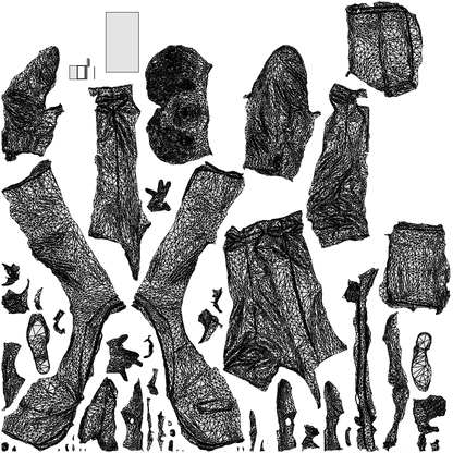 3D people model man business, scanned human for 3ds Max rendering, wireframe top-down view