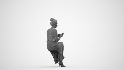 realistic 3D people woman formal formalaffairs, render-ready for V-Ray and Corona, FBX OBJ, wireframe side view