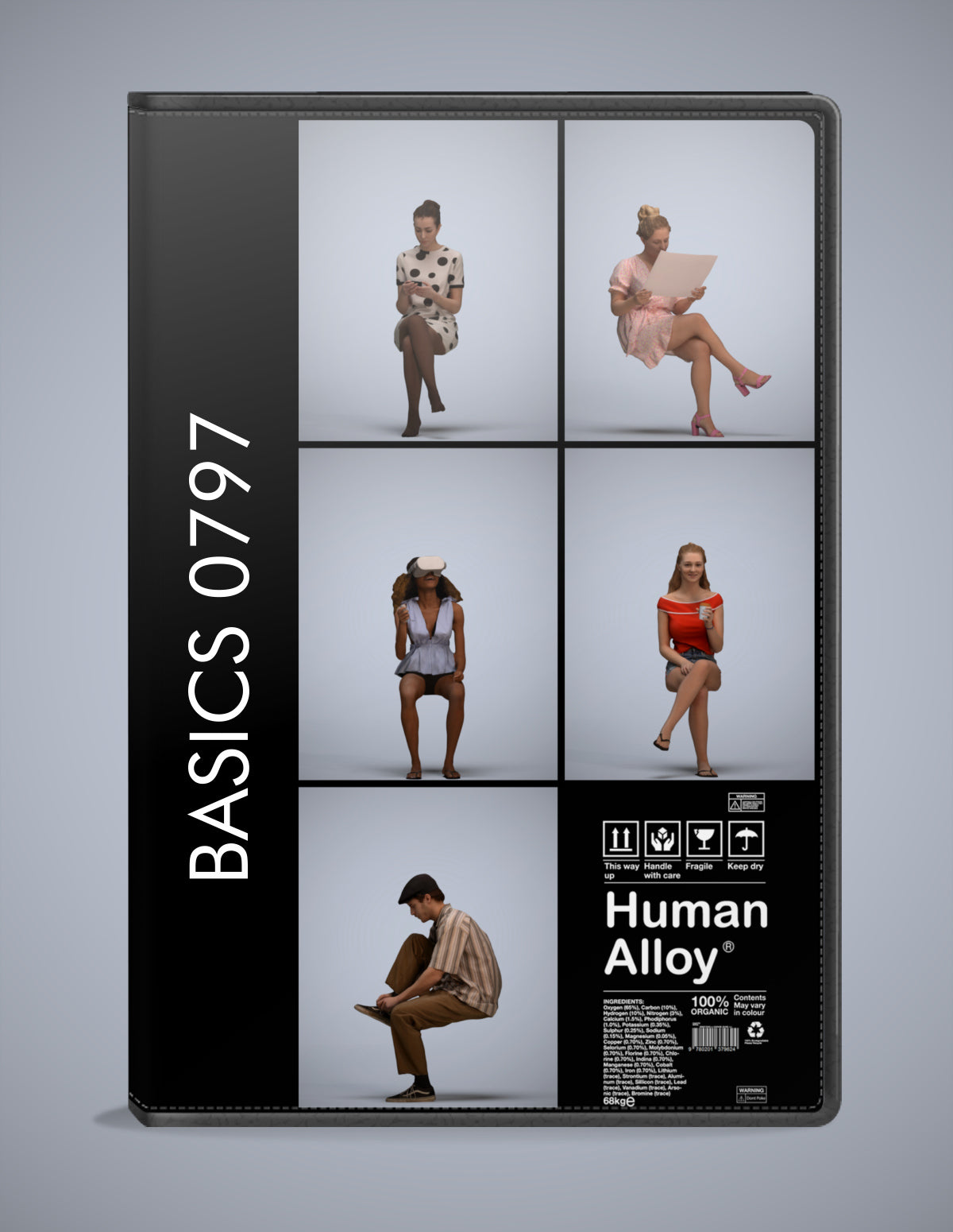 scanned 3D people sitting collection, 5 photogrammetry models for Enscape and V-Ray