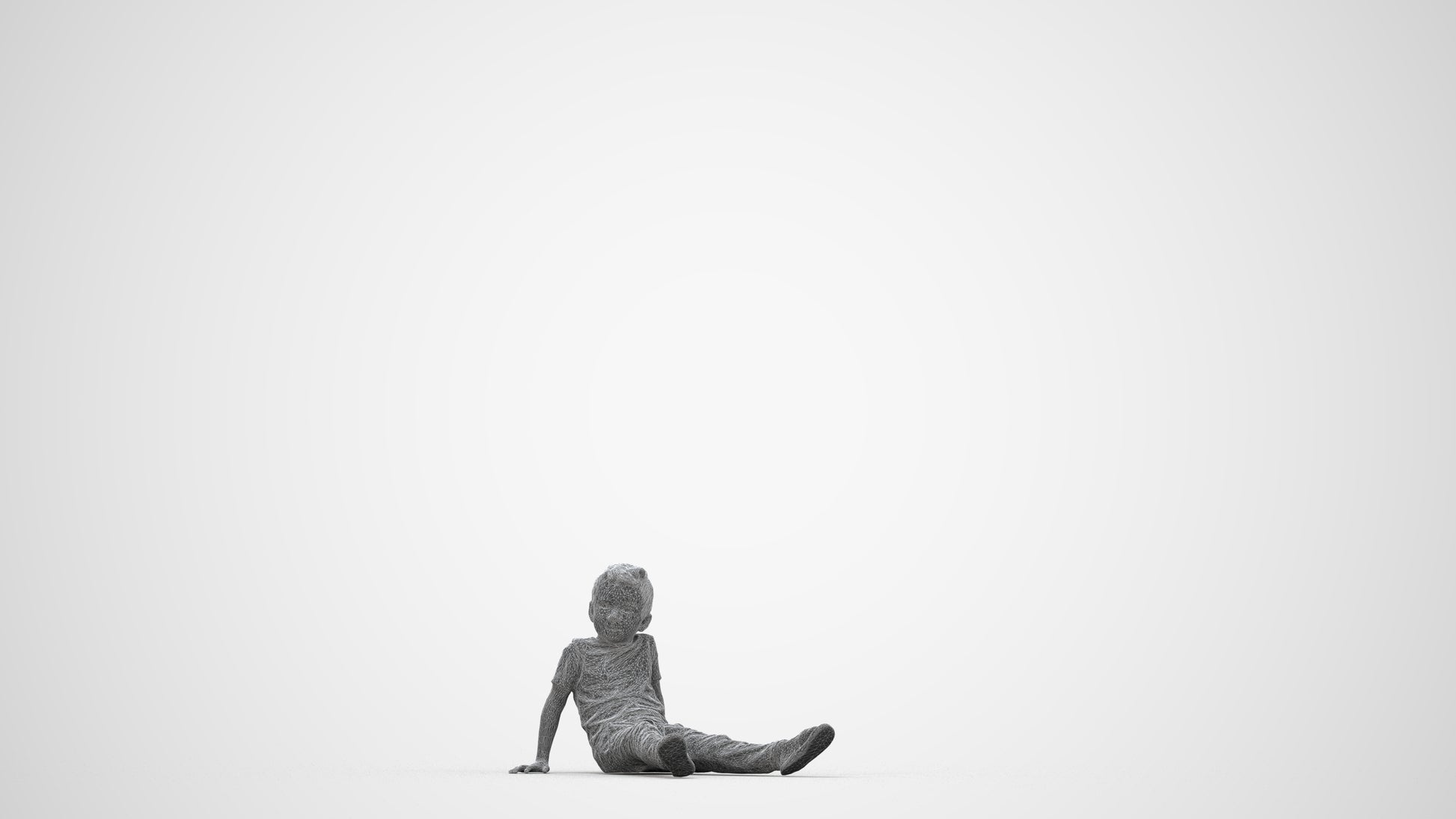 realistic 3D people boy casual kids, render-ready for V-Ray and Corona, FBX OBJ, wireframe back view