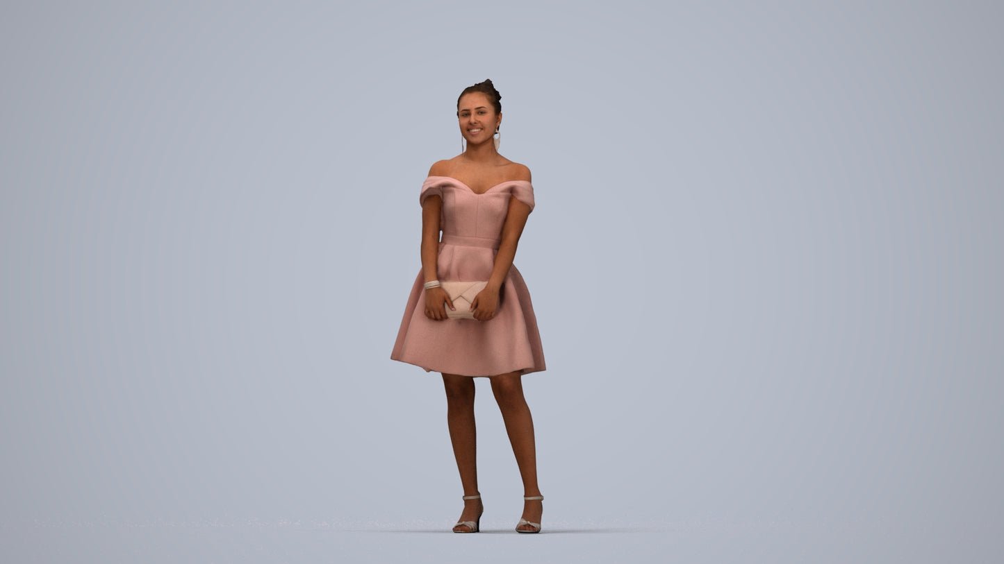 realistic 3D people woman formal formalaffairs, render-ready for V-Ray and Corona, FBX OBJ, top-down view render