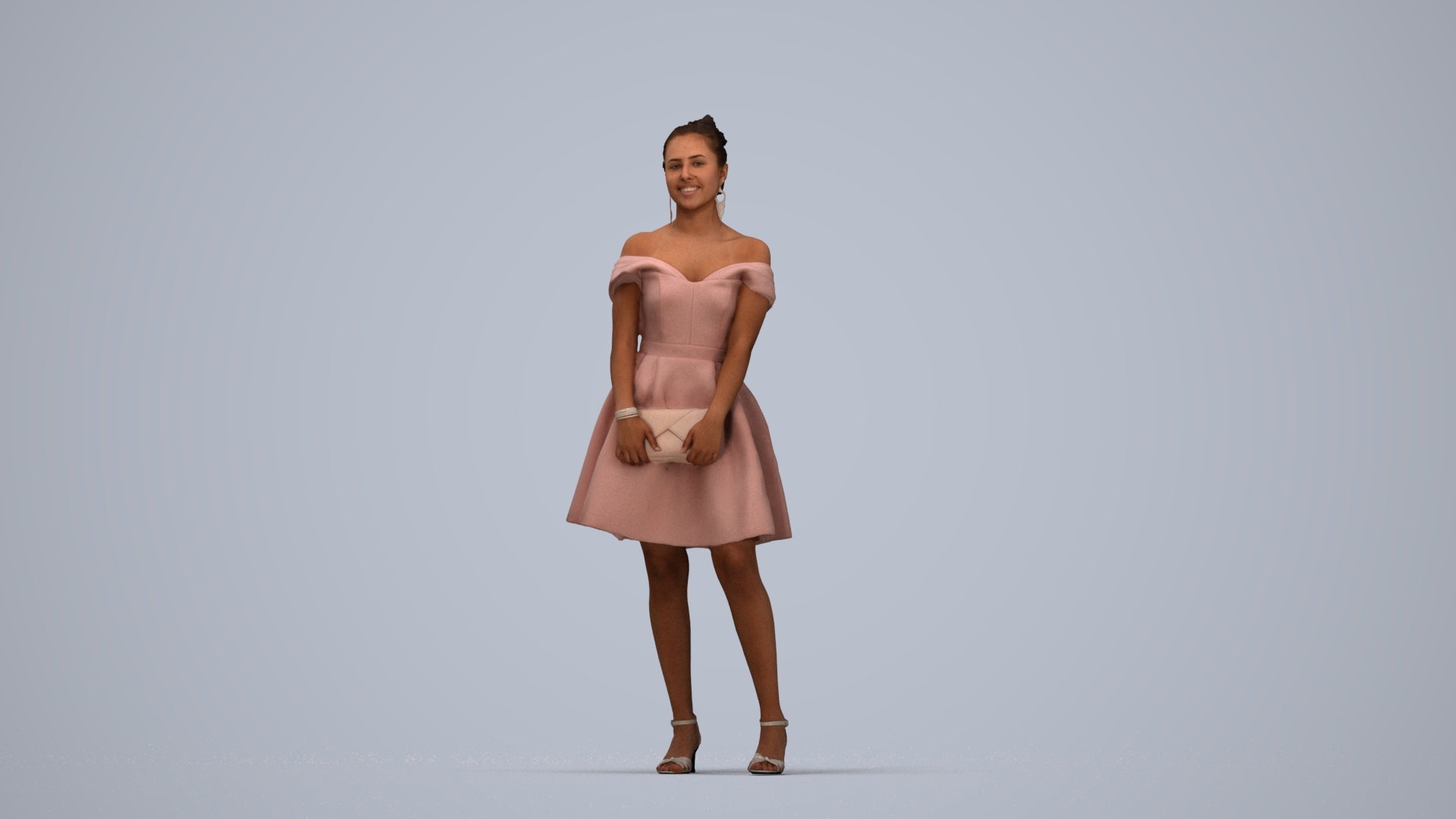 realistic 3D people woman formal formalaffairs, render-ready for V-Ray and Corona, FBX OBJ, top-down view render