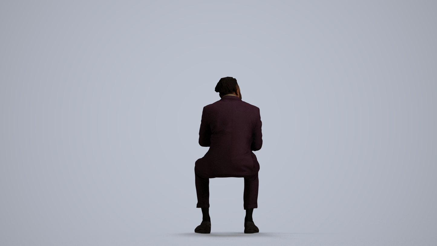 photogrammetry 3D man business, realistic human model archviz FBX, front view render