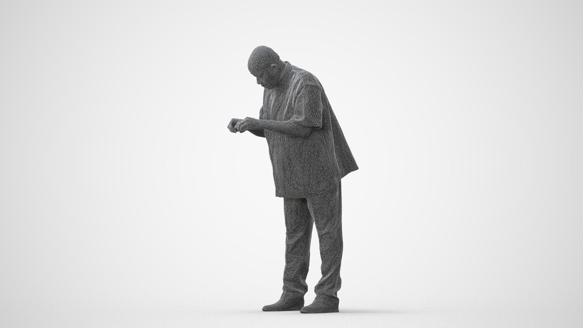 3D people model man hospitality, scanned human for 3ds Max rendering, square thumbnail