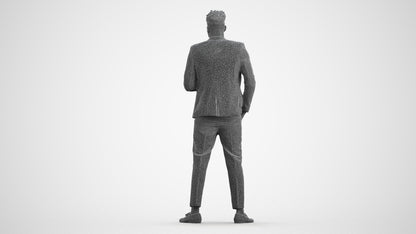 realistic 3D people man formal formalaffairs, render-ready for V-Ray and Corona, FBX OBJ, wireframe front view