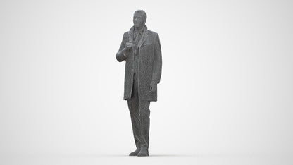 photogrammetry 3D man business, realistic human model archviz FBX, wireframe back view